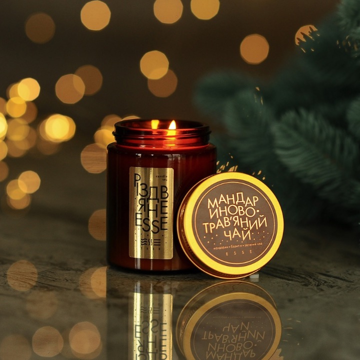 Свічка Мандариново-травʼяний чай 2026, 120 г